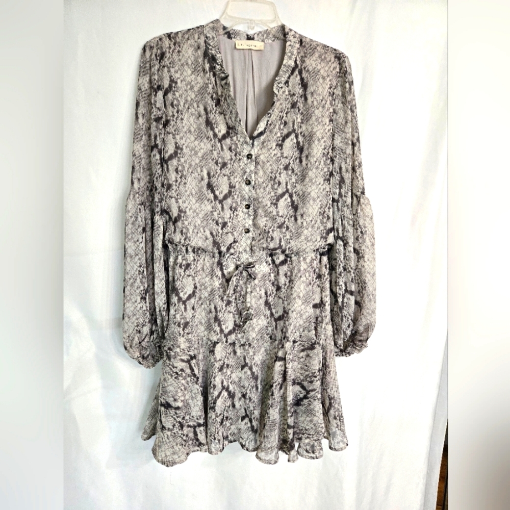 By Together - Gray Snake Print flowy Dress. Size L